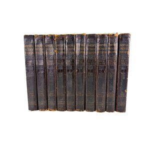 1929 Compton’s Pictured Encyclopedia Complete 10 Volume Set Embossed HB Covers